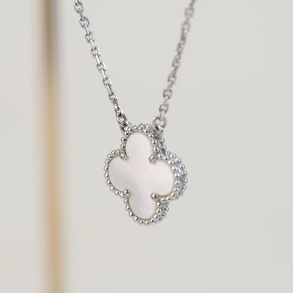 [Polaidi Jewelry]CLOVER  15MM WHITE MOTHER-OF-PEARL SILVER