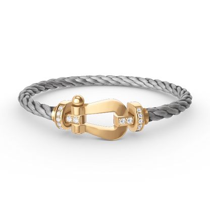 [Polaidi Jewelry]FORCE LARGE HORSESHOE HALF DIAMOND BRACELET GOLD