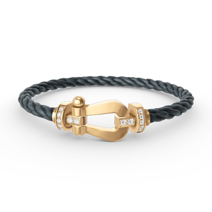 [Polaidi Jewelry]FORCE LARGE HORSESHOE HALF DIAMOND BRACELET GOLD