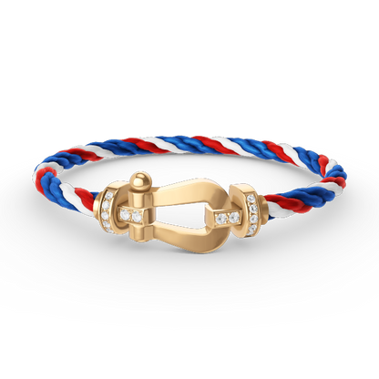 [：Polaidi Jewelry]FORCE LARGE HORSESHOE HALF DIAMOND BRACELET GOLD