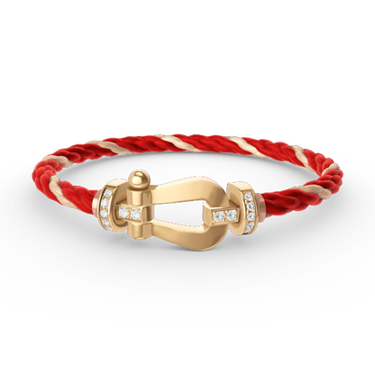 [Polaidi Jewelry]FORCE LARGE HORSESHOE HALF DIAMOND BRACELET GOLD