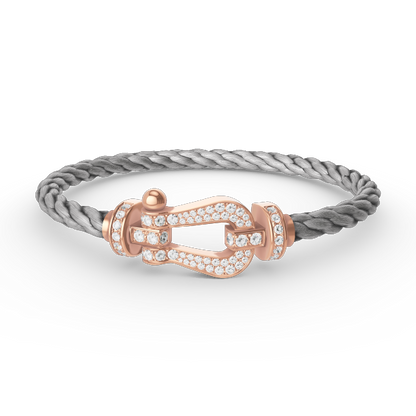 [Polaidi Jewelry]FORCE LARGE HORSESHOE FULL DIAMOND BRACELET ROSE GOLD