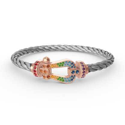 [：Polaidi Jewelry]FORCE LARGE HORSESHOE  COLORED DIAMOND BRACELET ROSE GOLD