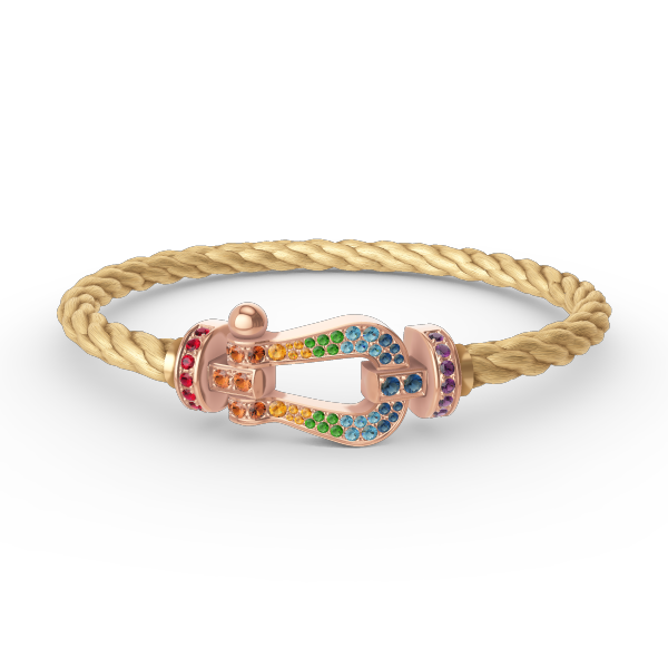 [：Polaidi Jewelry]FORCE LARGE HORSESHOE  COLORED DIAMOND BRACELET ROSE GOLD