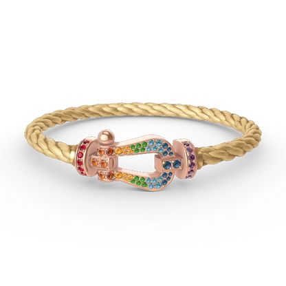 [：Polaidi Jewelry]FORCE LARGE HORSESHOE  COLORED DIAMOND BRACELET ROSE GOLD