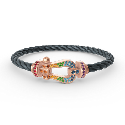 [：Polaidi Jewelry]FORCE LARGE HORSESHOE  COLORED DIAMOND BRACELET ROSE GOLD