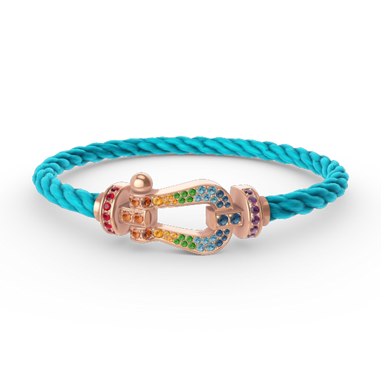 [Polaidi Jewelry]FORCE LARGE HORSESHOE  COLORED DIAMOND BRACELET ROSE GOLD