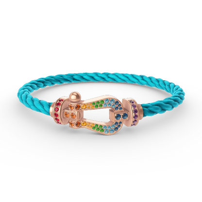 [：Polaidi Jewelry]FORCE LARGE HORSESHOE  COLORED DIAMOND BRACELET ROSE GOLD