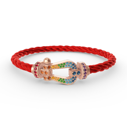 [：Polaidi Jewelry]FORCE LARGE HORSESHOE  COLORED DIAMOND BRACELET ROSE GOLD
