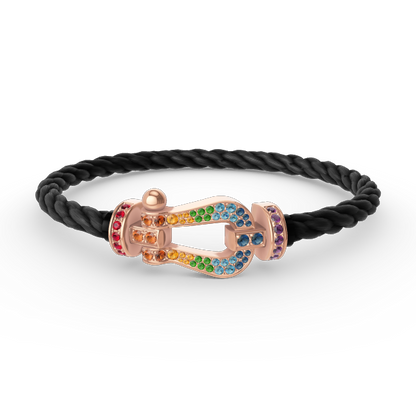 [：Polaidi Jewelry]FORCE LARGE HORSESHOE  COLORED DIAMOND BRACELET ROSE GOLD