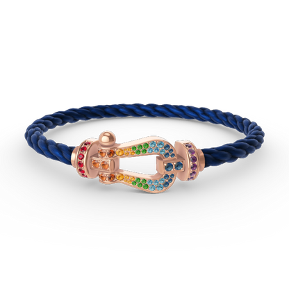 [：Polaidi Jewelry]FORCE LARGE HORSESHOE  COLORED DIAMOND BRACELET ROSE GOLD