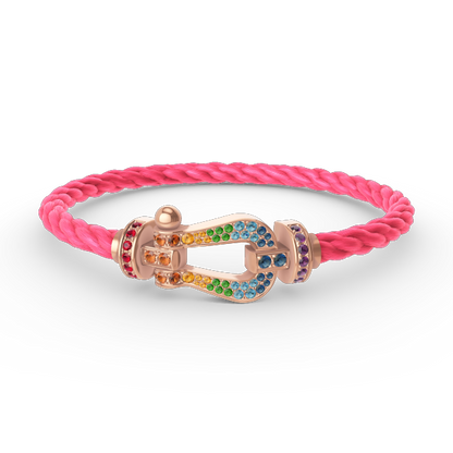 [：Polaidi Jewelry]FORCE LARGE HORSESHOE  COLORED DIAMOND BRACELET ROSE GOLD