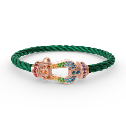 [：Polaidi Jewelry]FORCE LARGE HORSESHOE  COLORED DIAMOND BRACELET ROSE GOLD