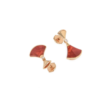 [Polaidi Jewelry]DREAM Carnelian PINK GOLD EARRINGS