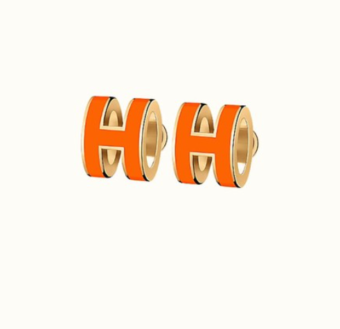 [Polaidi Jewelry]MINI POP H EARRINGS ORANGE