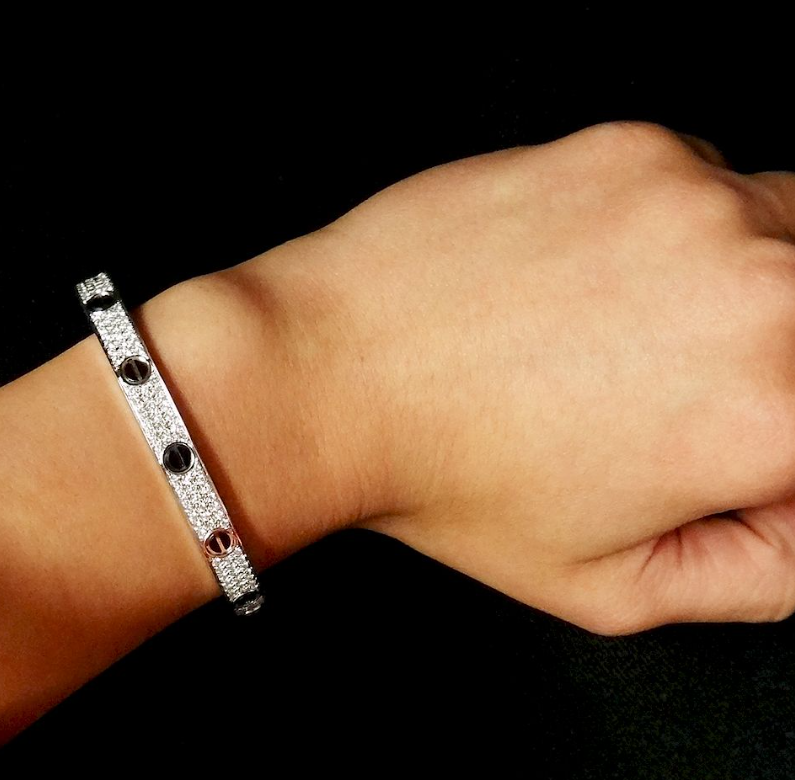 [：Polaidi Jewelry]LOVE BRACELET 6.1MM DIAMOND-PAVED CERAMIC