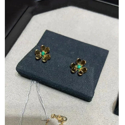 [：Polaidi Jewelry]FRIVOLE  FLOWER MALACHITE EARRINGS
