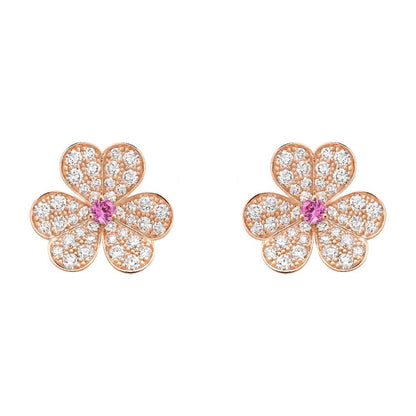 [：Polaidi Jewelry]FRIVOLE PINK GOLD FLOWER DIAMOND EARRINGS