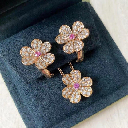 [Polaidi Jewelry]FRIVOLE ROSE GOLD FLOWER DIAMOND NECKLACE