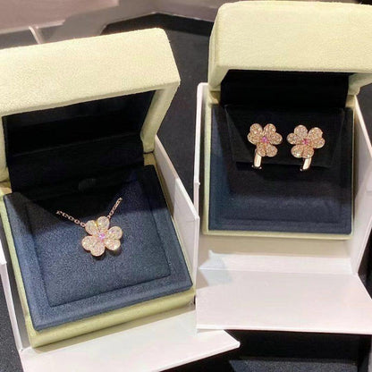 [Polaidi Jewelry]FRIVOLE PINK GOLD FLOWER DIAMOND EARRINGS