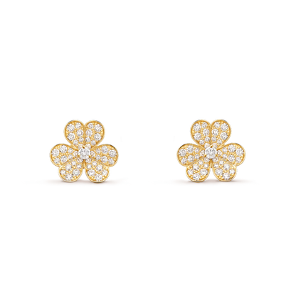 [：Polaidi Jewelry]FRIVOLE GOLD FLOWER DIAMOND EARRINGS