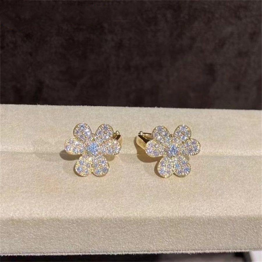 [：Polaidi Jewelry]FRIVOLE GOLD FLOWER DIAMOND EARRINGS