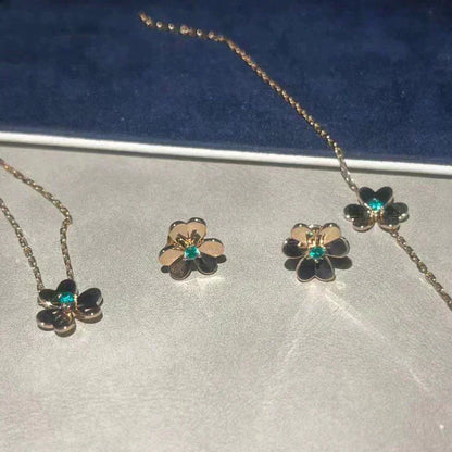 [Polaidi Jewelry]FRIVOLE  FLOWER MALACHITE EARRINGS