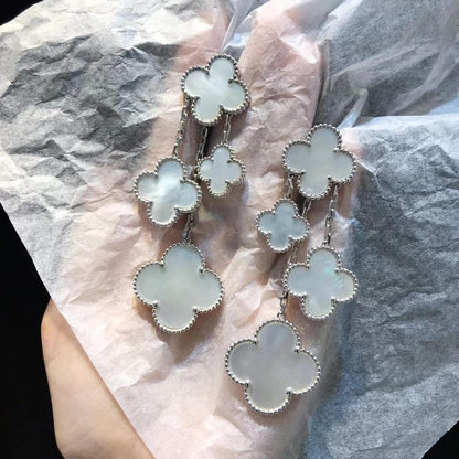 [：Polaidi Jewelry]CLOVER EARRINGS WHITE MOP 4 MOTIFS SILVER