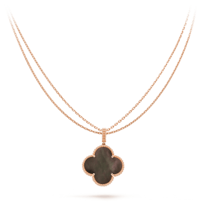 [：Polaidi Jewelry]CLOVER 25MM GOLD DARK MOP BIG CLOVER NECKLACE