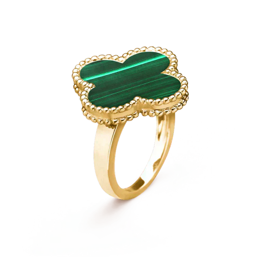 [Polaidi Jewelry]CLOVER MALACHITE RING
