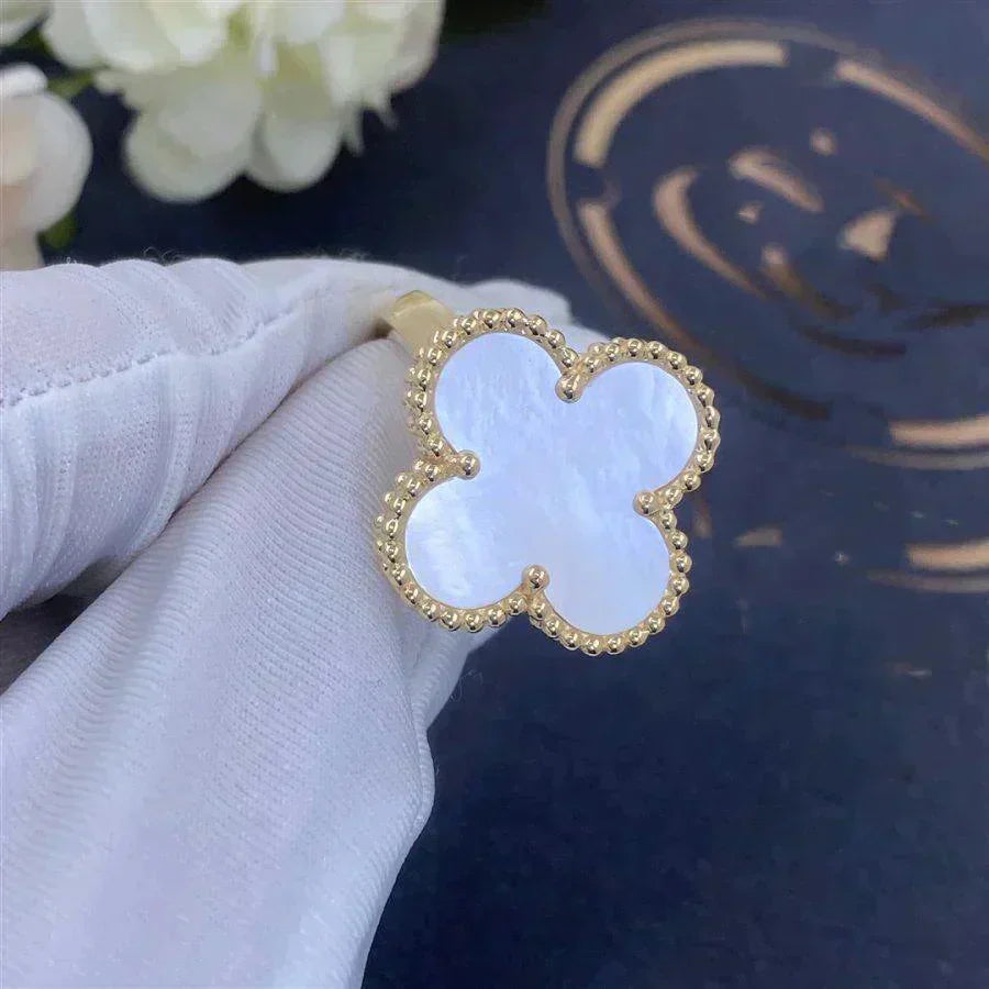 [Polaidi Jewelry]CLOVER WHITE MOP RING