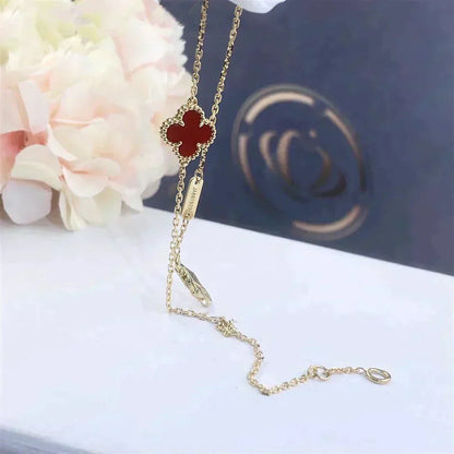 [：Polaidi Jewelry]CLOVER  CARNELIAN SINGLE FLOWER BRACELET