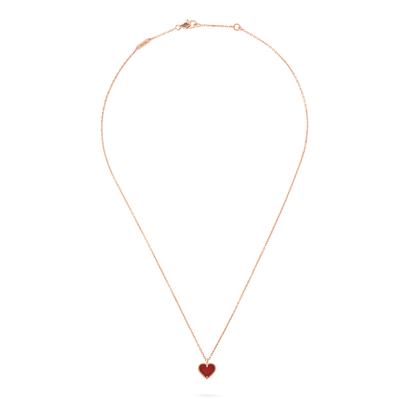 [Polaidi Jewelry]SWEET CLOVER CARNELIAN HEART NECKLACE