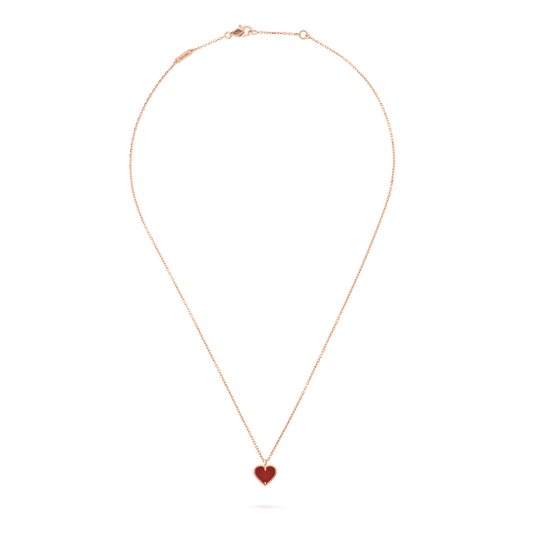 [Polaidi Jewelry]SWEET CLOVER CARNELIAN HEART NECKLACE