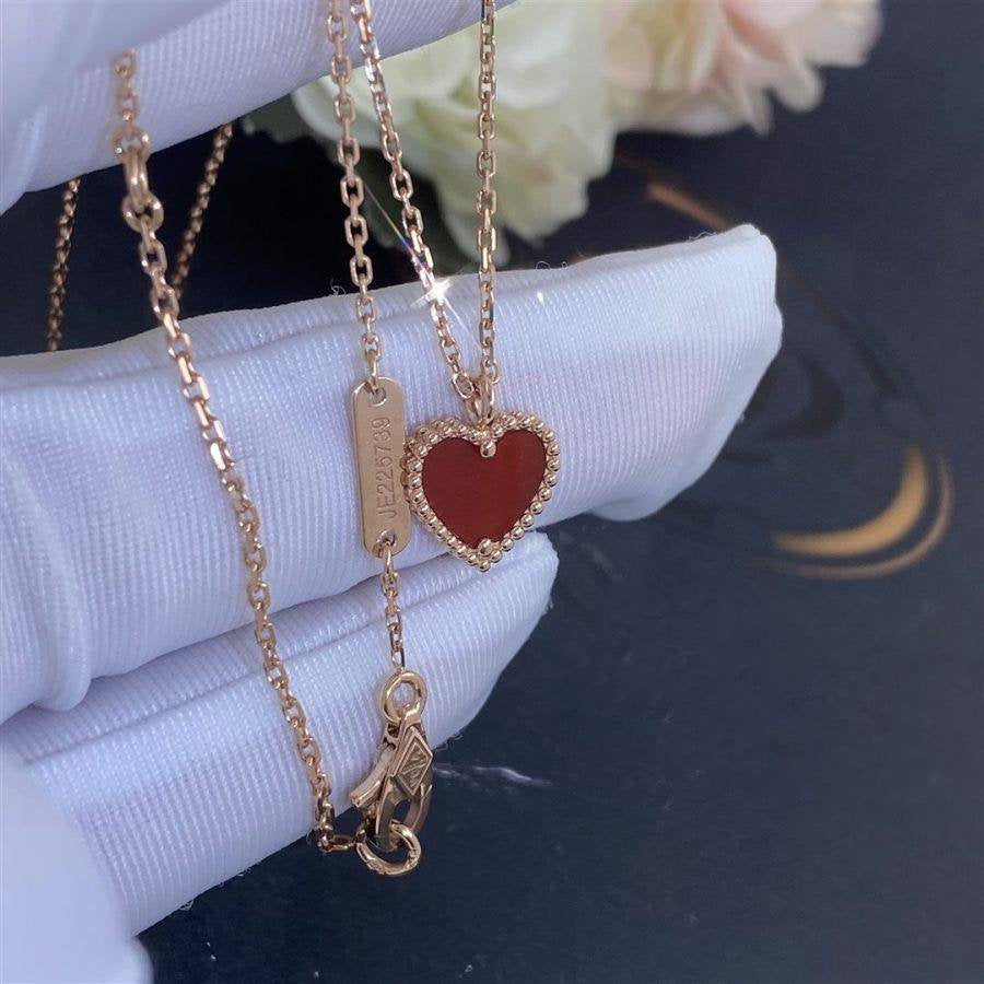 [：Polaidi Jewelry]SWEET CLOVER CARNELIAN HEART NECKLACE