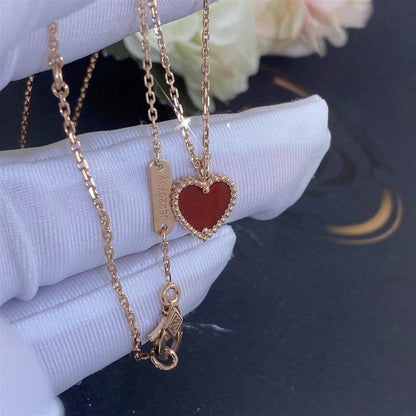 [：Polaidi Jewelry]SWEET CLOVER CARNELIAN HEART NECKLACE