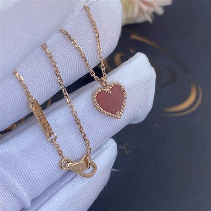 [Polaidi Jewelry]SWEET CLOVER CARNELIAN HEART NECKLACE