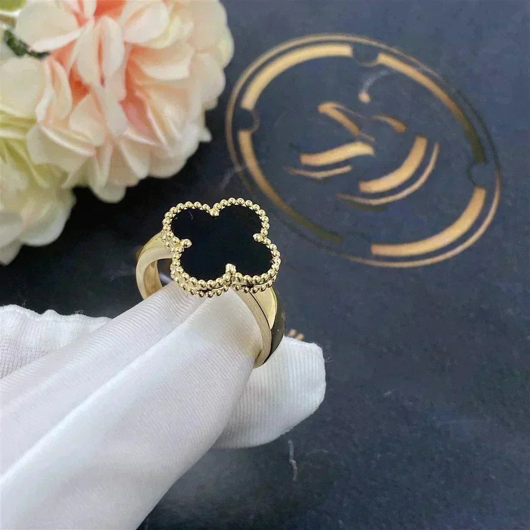 [：Polaidi Jewelry]CLOVER ONYX RING