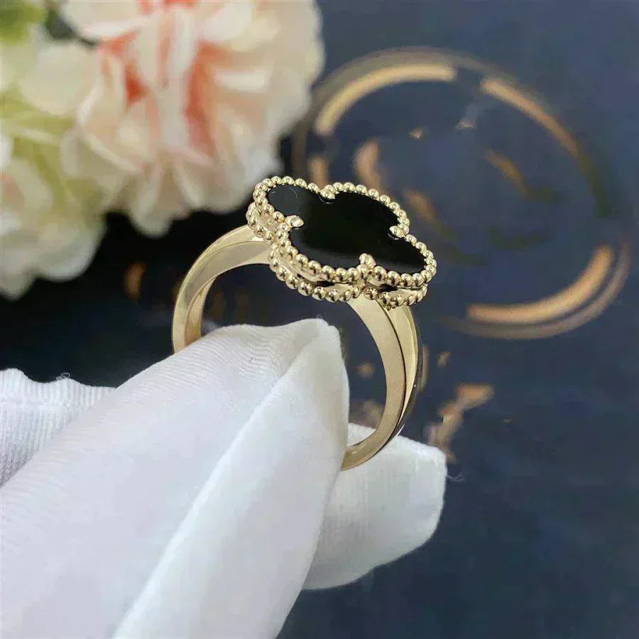 [Polaidi Jewelry]CLOVER ONYX RING