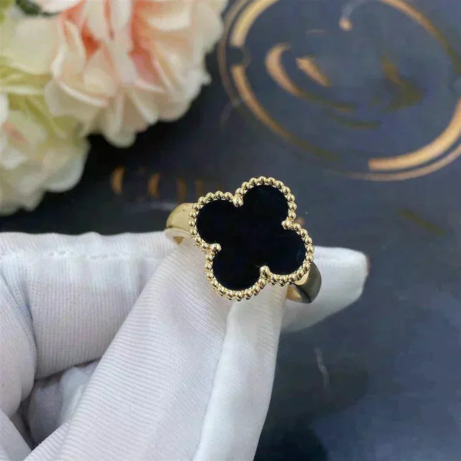 [：Polaidi Jewelry]CLOVER ONYX RING