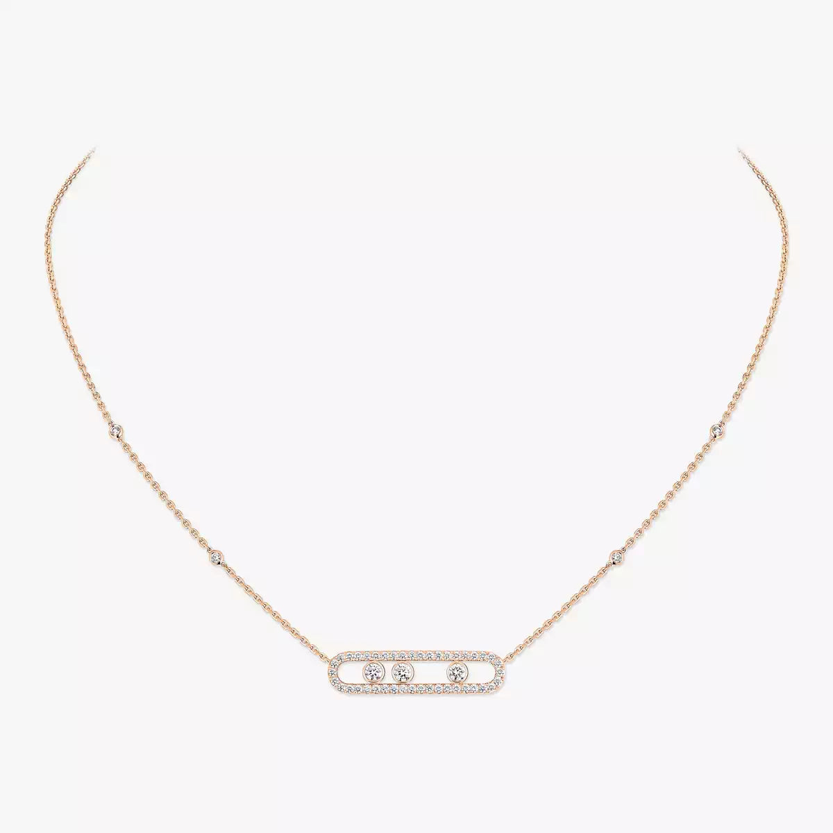 [Polaidi Jewelry] Move Pave_ Rose Gold Diamond Necklace