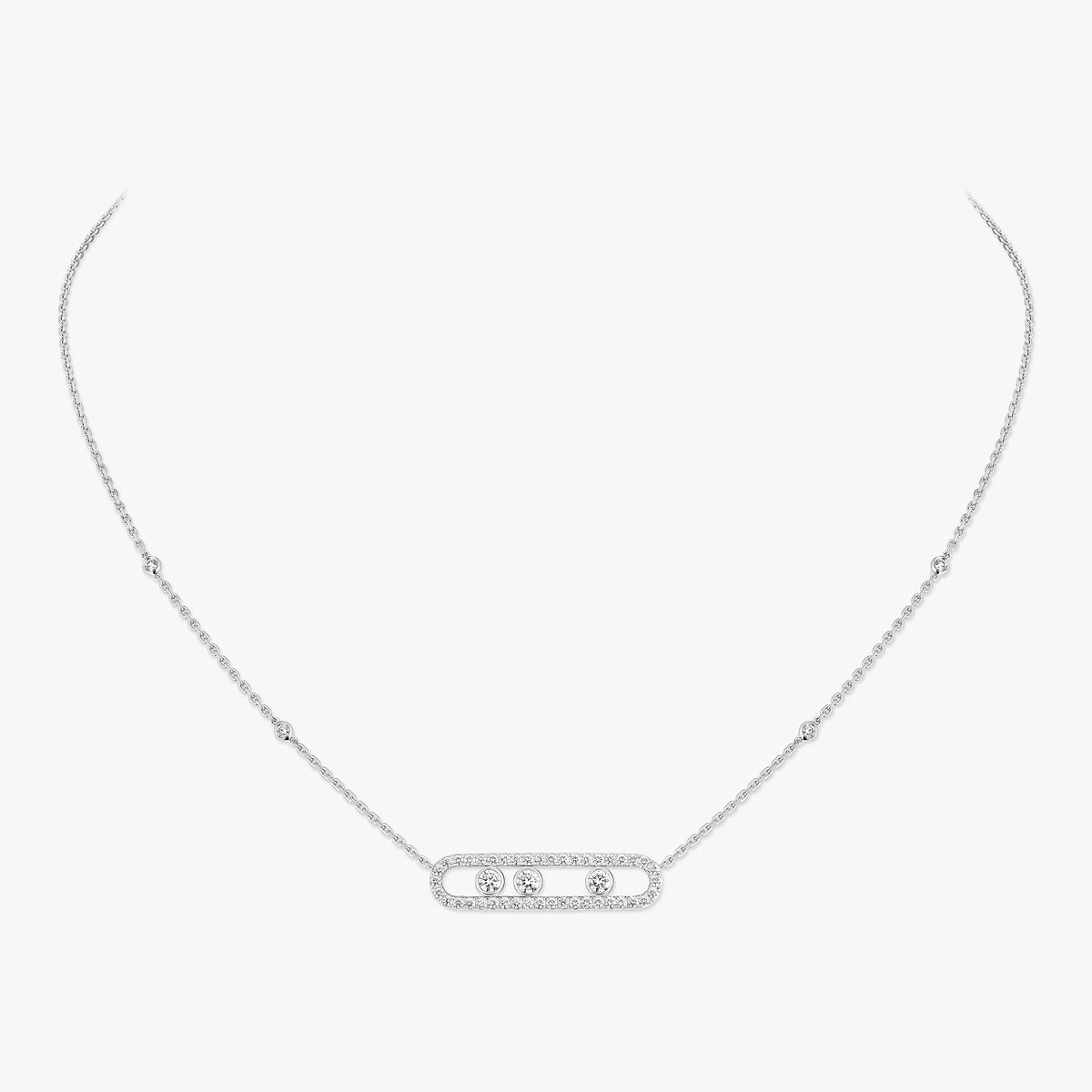 [Polaidi Jewelry] Move Pave_ Rose Gold Diamond Necklace