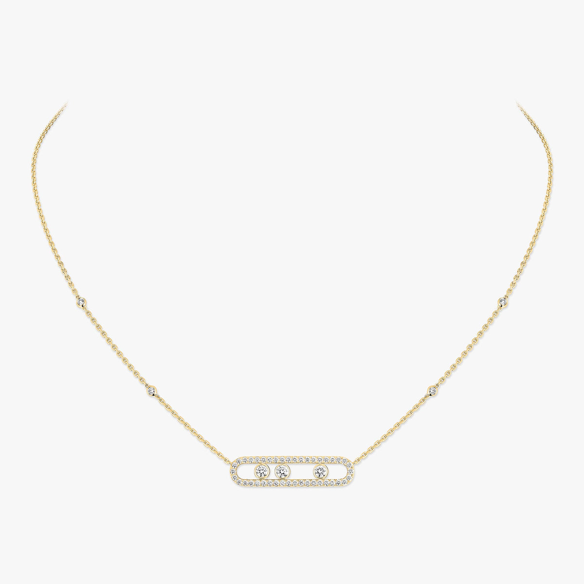 [Polaidi Jewelry] Move Pave_ Rose Gold Diamond Necklace