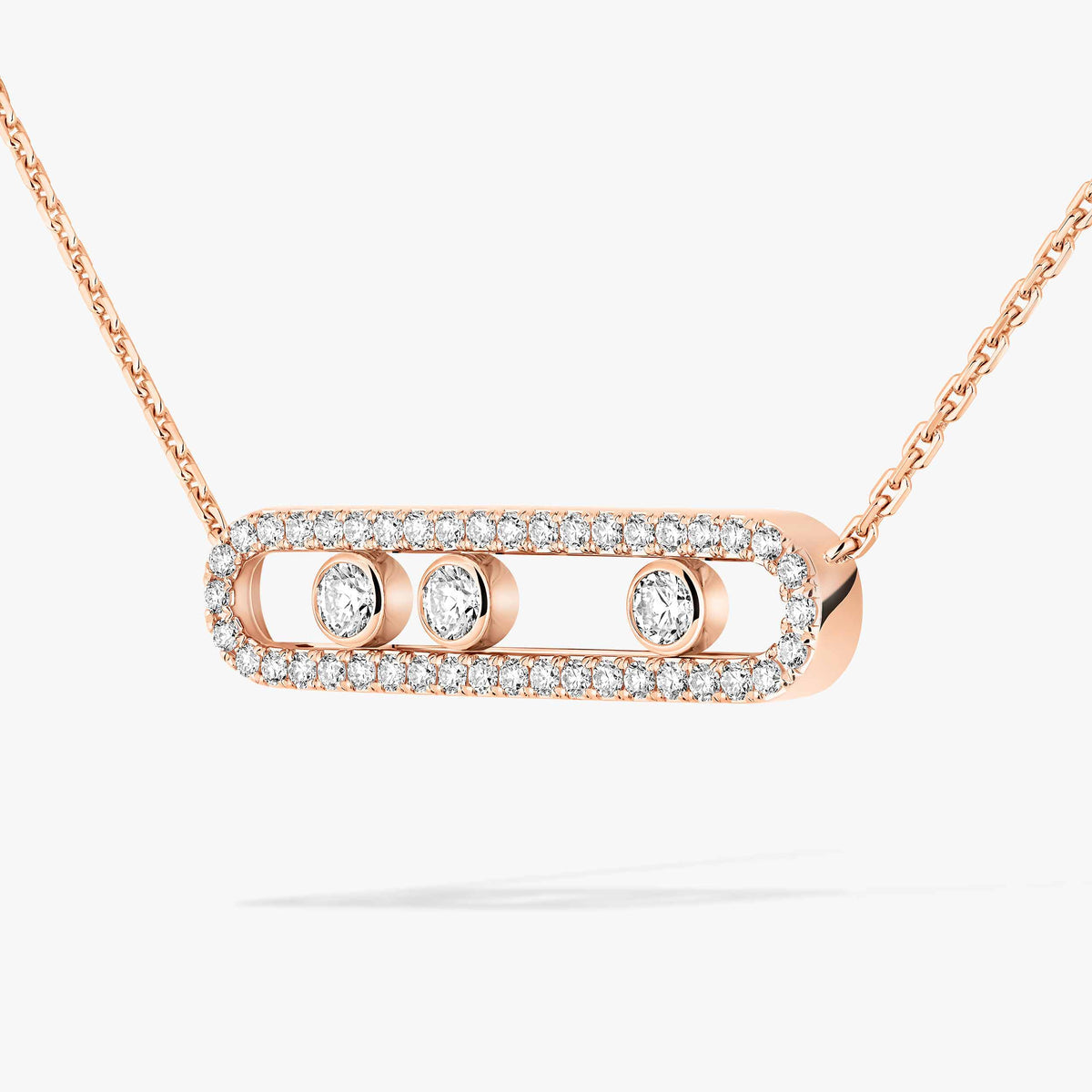 [Polaidi Jewelry] Move Pave_ Rose Gold Diamond Necklace