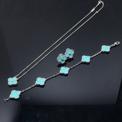 [：Polaidi Jewelry]CLOVER 1 DIAMOND BLUE SKY SILVER EARRINGS