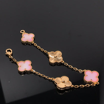 [：Polaidi Jewelry]CLOVER BRACELET 5 MOTIF PINK AND PINK GOLD