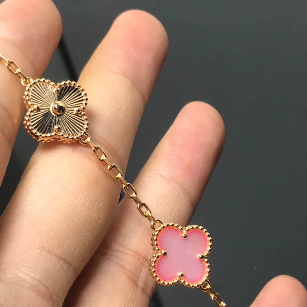 [Polaidi Jewelry] CLOVER 5 MOTIFS  PINK MOP BRACELET COLLECTION