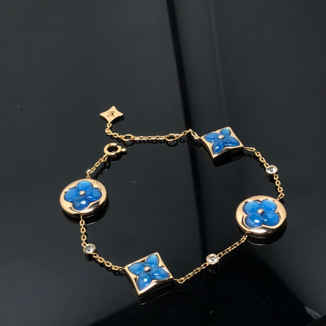 [Polaidi Jewelry]STAR AND SUN 4 MOTIF BLUE BRACELET
