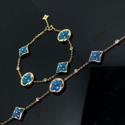 [Polaidi Jewelry]STAR AND SUN 4 MOTIF BLUE BRACELET