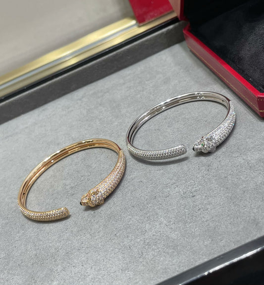 [Polaidi Jewelry]PANTHERE FULL DIAMOND OPEN BRACELET